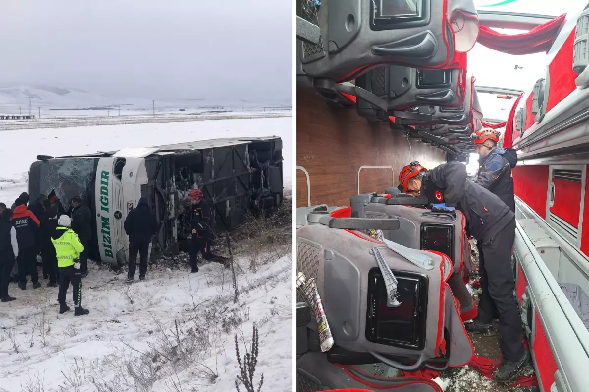 Kars’ta can pazarı! Yolcu otobüsü şarampole devrildi